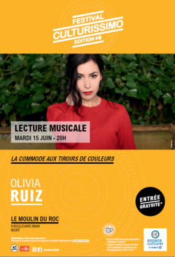 Affiche venue d'Olivia Ruiz au Moulin du Roc 