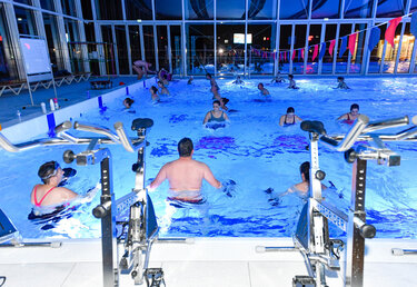 Seance decouverte des nouvelles activites de la piscine Pre-Leroy