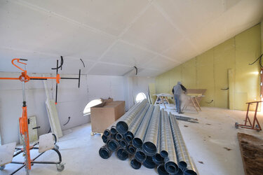 Travaux d'aménagement intérieur dans le Bâtiment du port, décembre 2019