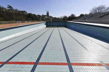 Visite de chantier de la piscine Pré Leroy