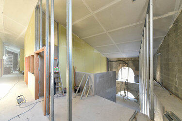 Travaux d'aménagement intérieur dans le Bâtiment du port, décembre 2019