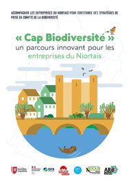  Illustration de la ville de Niort avec son pont, ses tours, sa végétation et une loutre dans la Sèvre, symbolisant la biodiversité urbaine.