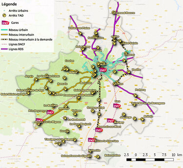 Plan du réseau inter-urbain tanlib